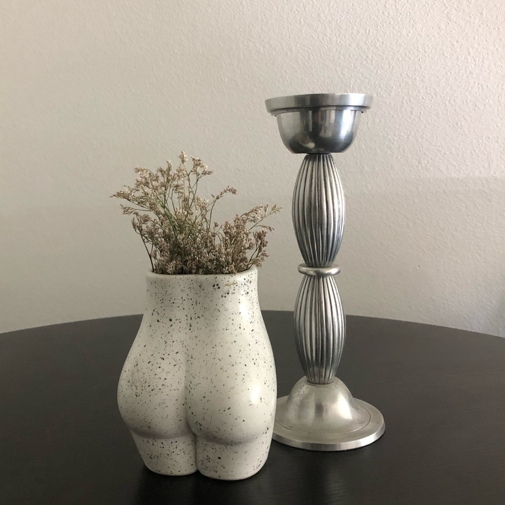 Silvertone Candlestick Holder